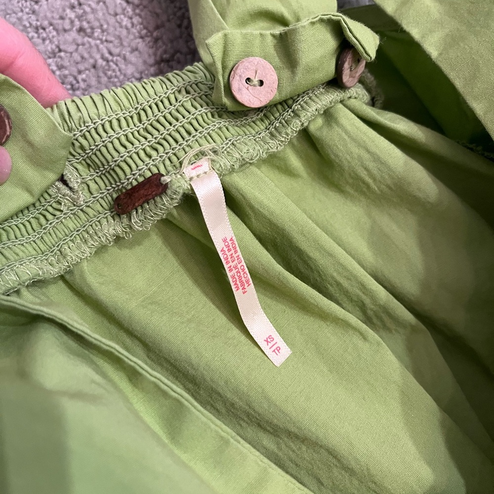 🩷 Free People Lime Green Mini Dress Size XS Open Back Summer Cute Sexy Youthful - Picture 6 of 7